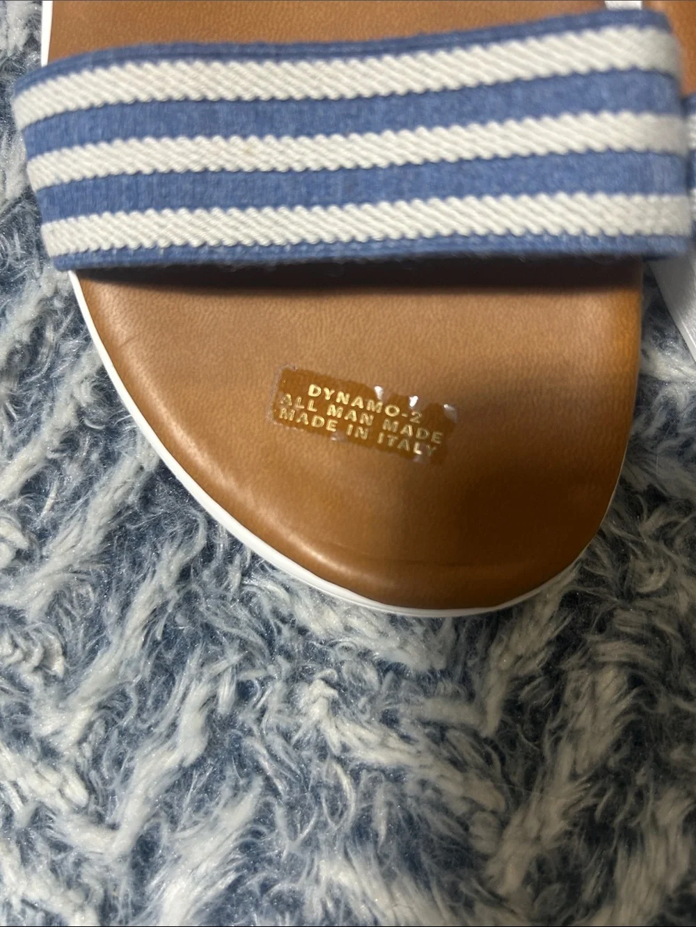 Italian Shoemakers Women’s Dynamo-2 Blue and White Striped Slide Sandals